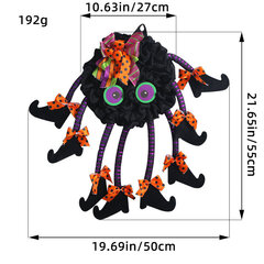 Priekšējās durvis Halloween gaismas krustojums ar 3D sūkņiem, karteļiem, eucalyptus filiālēm un atstāj Halloween dekorācijas, kas piemērotas ģimenēm, iekšienēm un ārpus tām цена и информация | Искусственные елки | 220.lv