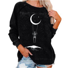 Sieviešu Halloween sweatshirt ar galvaskrekliem T-krekliem, garu galvaskrekli, Gotiskais stils, 2024. gada rudenī apģērba цена и информация | Карнавальные костюмы | 220.lv