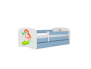 Bērnu gulta ar matraci Kocot Kids BabyDreams Blue mermaid, zila/balta cena un informācija | Bērnu gultas | 220.lv