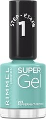 Gēla nagu laka Rimmel Super Gel Nail Polish, 093 Peppermint Promise, 12 ml cena un informācija | Nagu lakas, stiprinātāji | 220.lv