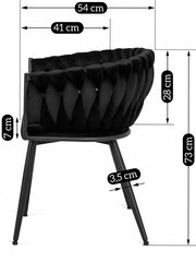 Moderns velūra krēsls, melns ar melnām kājām cena un informācija | Virtuves un ēdamistabas krēsli | 220.lv