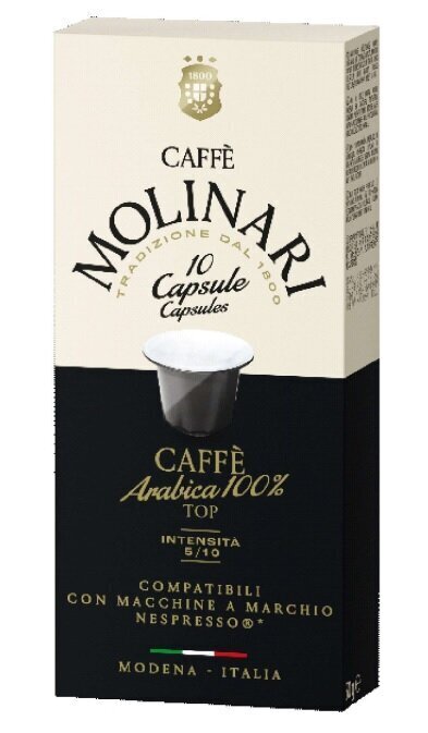 Kafijas kapsulas Molinari Caffe Arabica 100%, 10 gab. cena un informācija | Kafija, kakao | 220.lv