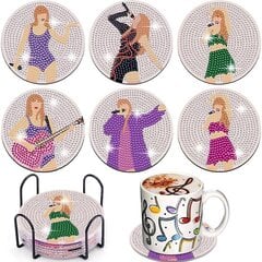 ATCLV Coaster Taylor Diamond Painting Art Komplekts Pieaugušajiem Bērniem DIY Dimanta mākslas paliktnis ar statīvu faniem, dāvanas cena un informācija | Mitrās salvetes, vienreizlietojamie paladziņi | 220.lv