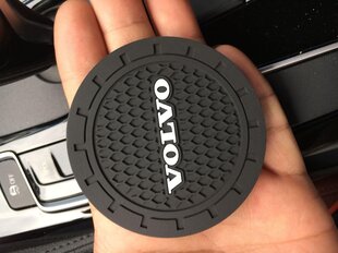 Volvo Car Cup Coaster 2PCS, automašīnu piederumi 2,75 collas, pretslīdes paliktnis, piemērots lielākajai daļai automašīnu salonu, automašīnas aksesuāri cena un informācija | Mitrās salvetes, vienreizlietojamie paladziņi | 220.lv