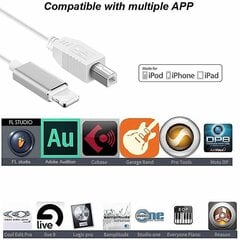 Lightning uz Type-b Midi tastatūras pārveidotāju USB 2.0 kabelis iPhone 7 8 X ipad </p> cena un informācija | Adapteri un USB centrmezgli | 220.lv