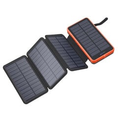 Salokāma saules enerģijas banka 20000mAh ūdensnecaurlaidīga pārnēsājama 2.1A ātras uzlādes Poverbank saules paneļa lādētāja Powerbank viedtālruņiem cena un informācija | Akumulatori, lādētāji un piederumi | 220.lv