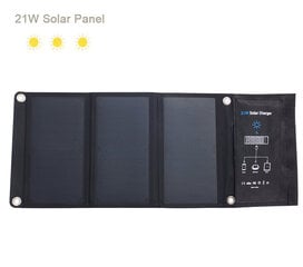 Saules lādētājs USB 5 V salokāms pārnēsājams saules baterijas tālruņa lādētājs ar SunPower saules paneļa 5 V ātro uzlādi viedtālrunim cena un informācija | Akumulatori, lādētāji un piederumi | 220.lv