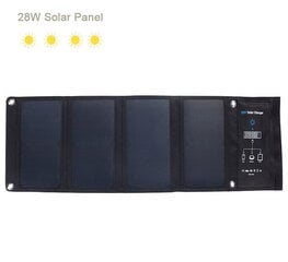 Saules lādētājs USB 5 V salokāms pārnēsājams saules baterijas tālruņa lādētājs ar SunPower saules paneļa 5 V ātro uzlādi viedtālrunim cena un informācija | Akumulatori, lādētāji un piederumi | 220.lv