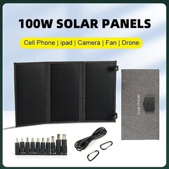 100 W saliekams saules panelis 18 V DC5521 C tipa USB fotoelektriskais lādētājs āra mobilā tālruņa planšetdatoram, ātra uzlāde, mobilā strāvas padeve цена и информация | Зарядные устройства для элементов питания | 220.lv