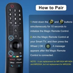 Magic Remote для замены LG-Smart-TV- дистанционного управления с функцией уколы и голосовой связи, совместимой с LG 2021/2022 UHD OLED QNED NanoCell 4K 8K Smart TV цена и информация | Аксессуары для телевизоров и Smart TV | 220.lv