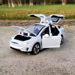 1:32 Model S Model 3 Model X Sakausējuma automašīnas modelis Diecast Metāla rotaļlietu transportlīdzekļi Automašīnas modeļa simulācija Skaņas un gaismas bērniem Rotaļlieta Dāvana цена и информация | Коллекционные модели автомобилей | 220.lv