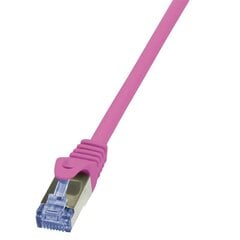 LOGILINK -Patch Cable Cat.6A 10G S/FTP PIMF PrimeLine pink 1m cena un informācija | Kabeļi un vadi | 220.lv