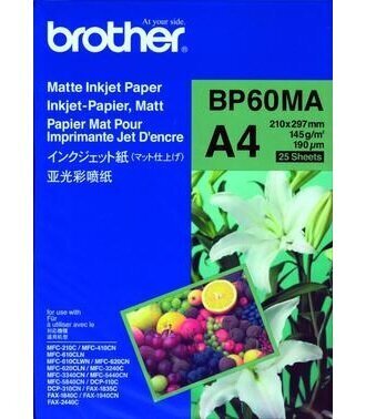 Fotopapīrs Brother BP60MA A4 Matt (25 gab.), BP60MA цена и информация | Piederumi printerim | 220.lv