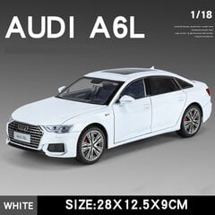 1/18 A6L Rotaļlieta Automašīnas Modelis Leoy Diecast 6 Durvis, kas atvērtas ar Skaņas Gaismas Pavilkšanas Atpakaļ Mēroga modeļa Automašīnas Rotaļlieta Kolekcionējama Dāvana цена и информация | Коллекционные модели автомобилей | 220.lv