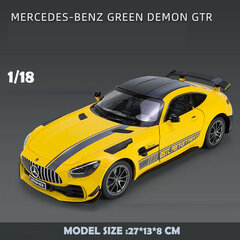 Liels izmērs 1:18 Mēroga GT R Zaļais dēmons Super Auto modelis Sliežu lādes Rotaļlietas Transportlīdzekļi Bērniem Zēniem Dzimšanas dienas Dāvana Mājas Noformējums cena un informācija | Kolekcionējamie modeļi | 220.lv