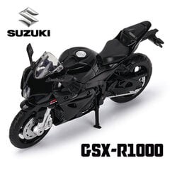 MSZ 1:18 Suzuki GSX-R1000 ar pamata sakausējuma spiedienlieta automašīnas motocikla modeli, rotaļlietu dāvanu pasniegšanu, spiedienlieta statiskā motocikla modeli цена и информация | Коллекционные модели автомобилей | 220.lv