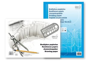 Rasēšanas papīrs A4, 160 g / m2, 10 lapas, līmēts cena un informācija | Burtnīcas un papīra preces | 220.lv