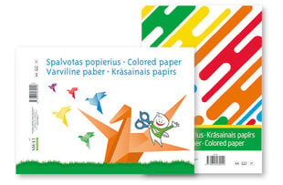 Krāsainais papīrs A4, 8 lapas kaina ir informacija | Burtnīcas un papīra preces | 220.lv