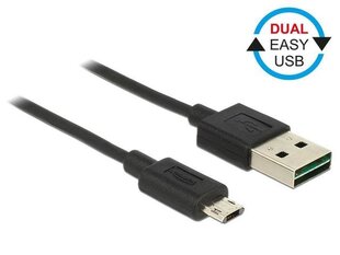 Delock Cable Easy USB 2.0 type-A male > Easy USB 2.0 type Micro-B male 1m black cena un informācija | Kabeļi un vadi | 220.lv