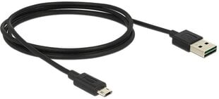 Delock Cable Easy USB 2.0 type-A male > Easy USB 2.0 type Micro-B male 1m black cena un informācija | Kabeļi un vadi | 220.lv