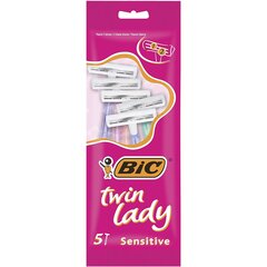 Одноразовые бритвы для женщин Bic Twin Lady 5 штук цена и информация | Косметика и средства для бритья | 220.lv