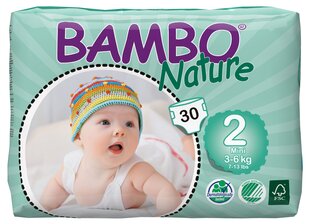 Ekoloģiskās autiņbiksītes Bambo Nature Mini, 2, 3-6 kg, 30 gab. цена и информация | Bambo Для ухода за младенцем | 220.lv