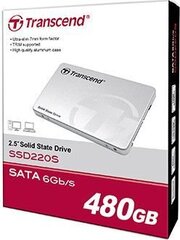 Transcend 220S 480GB SATA3 (TS480GSSD220S) cena un informācija | Iekšējie cietie diski (HDD, SSD, Hybrid) | 220.lv