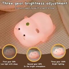 Silikona nakts gaisma bērniem, cūku LED naktslampa USB uzlādes un laika funkcija 1200mAh Kawaii Night Light Baby ar skārienslēdzi un 3 līmeņu spilgtuma regulēšanas mobilā tālruņa turētāja gaismu цена и информация | Детские светильники | 220.lv