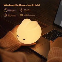 Night Light Baby Silikona barošanas gaisma Rabbit Touch LED lampiņa ar regulējamu un taimera gultas lampu bērniem Dāvanas bērnu istabai meitenēm zēniem cena un informācija | Lampas bērnu istabai | 220.lv