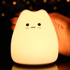 Cat Night Light Kaķu lampa, 7 krāsas maināma bērnu nakts gaisma ar jaucējkrāna vadību, ar baterijām darbināma Squishy mīksta dzīvnieku nakts gaisma Dāvanas sievietēm, zīdaiņiem, zēniem, mazuļiem цена и информация | Детские светильники | 220.lv