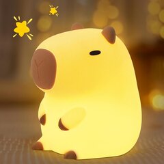 Capybara nakts gaisma, jauka dzīvnieku mīksta silikona LED lampa ar regulējamu regulējamu un taimeri, pārnēsājama uzlādējama bērnudārza gultas guļamistabas galda dekorēšana dzimšanas dienā bērniem цена и информация | Детские светильники | 220.lv