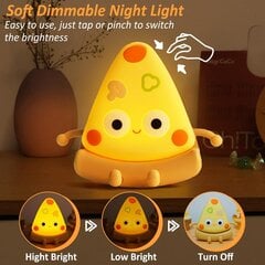 Pizza Cute Night Light bērniem, mīksta silikona picas lampa ar regulējamu regulējumu un taimeri, bērnu istabas pārnēsājams, uzlādējams guļamistabas rakstāmgalda dekors, dzimšanas dienas dāvanas zēniem meitenēm цена и информация | Детские светильники | 220.lv