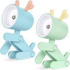 Mini nakts gaisma, 2 pack cute LED briežu nakts gaisma Bērnu lampa Galda lampa Pārnēsājama regulējama nakts gaisma karikatūra Mini nakts gaisma bērniem studentu dāvana (briedis/zils+zaļš) цена и информация | Детские светильники | 220.lv