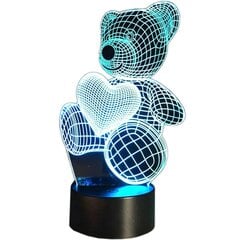 Nakts lampa Perfee, lācis, 3D, LED cena un informācija | Lampas bērnu istabai | 220.lv