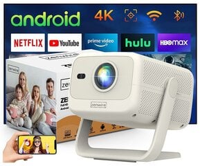 FULL HD 4K ROTATING 12000lm MOVABLE MINI PROJEKTORS ANDROID WiFi projektors cena un informācija | Projektori | 220.lv