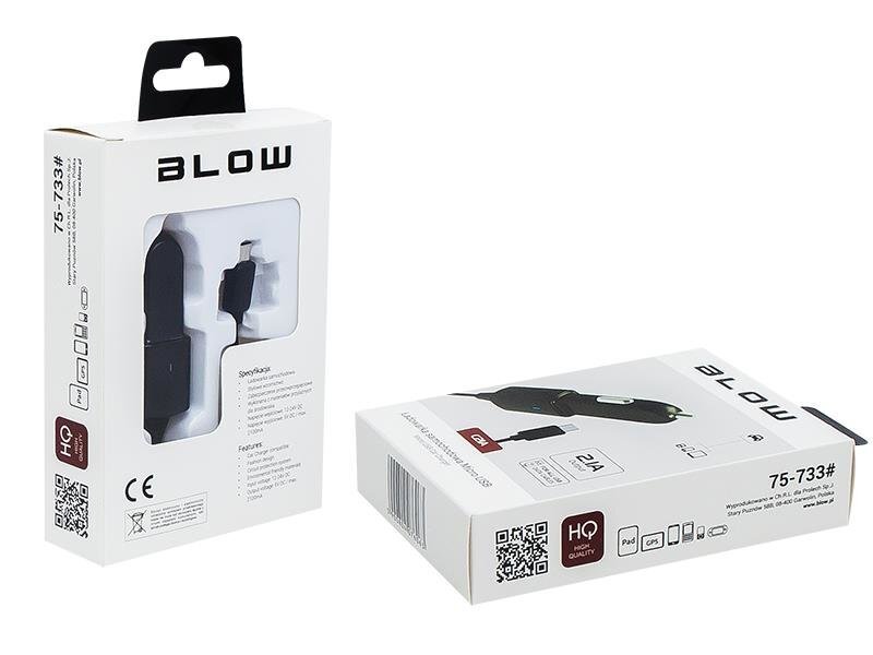 Auto lādētājs 5V Blow 2,1A microUSB cena un informācija | Lādētāji un adapteri | 220.lv