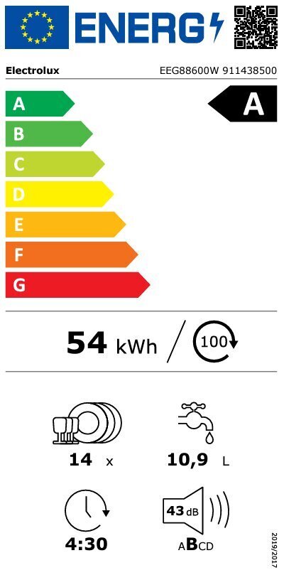 Electrolux EEG88600W cena un informācija | Trauku mazgājamās mašīnas | 220.lv