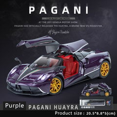 1:24 Simulācija Pagani Ķīniešu pūķa sakausējuma automobiļu modeļa skaņas un gaismas atvilkšana sporta auto rotaļlietu zēnu kolekcijas dekorācijas dāvana цена и информация | Коллекционные модели автомобилей | 220.lv