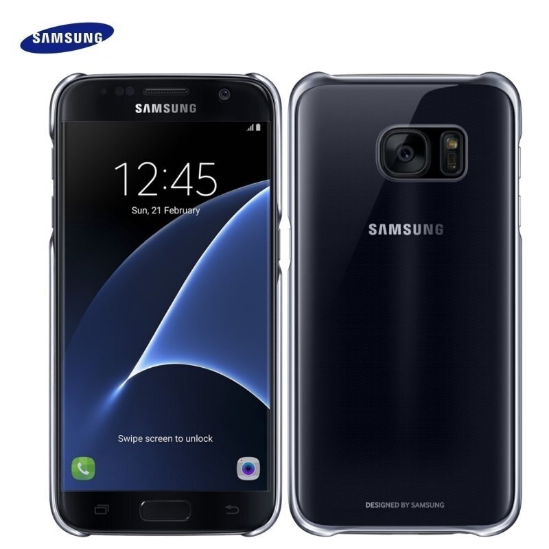 Aizmugures apvalks Clear Cover priekš Samsung Galaxy S7 G930, Melns цена и информация | Telefonu vāciņi, maciņi | 220.lv