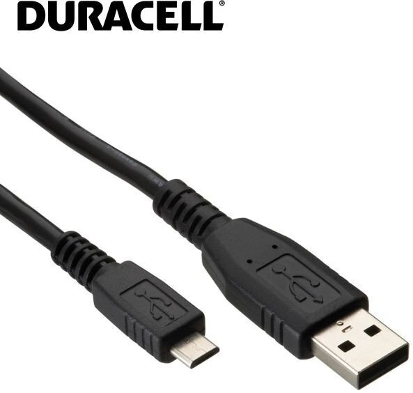 Duracell Universāls Mirco USB Datu & Uzlādes Kabelis 1m Melns цена и информация | Savienotājkabeļi | 220.lv