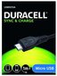 Duracell Universāls Mirco USB Datu & Uzlādes Kabelis 1m Melns cena un informācija | Savienotājkabeļi | 220.lv