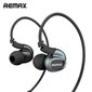 Remax RM-S1 Četrkolodu Bass Sporta Over-ear stila Universālas 3.5mm Austiņas ar mikrofonu un pulti Melnas cena un informācija | Austiņas | 220.lv