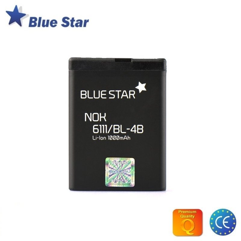 BlueStar Akumulators Nokia 6111 N76 7500 Li-Ion 1000 mAh Analogs BL-4B cena un informācija | Akumulatori mobilajiem telefoniem | 220.lv