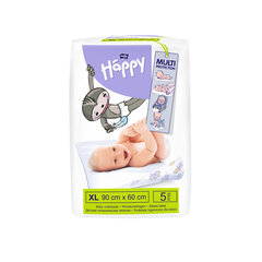 Bella Baby Happy bērnu higiēniskie paladziņi, 5 gab.​ 60 x 90 cm cena un informācija | Mitrās salvetes, vienreizlietojamie paladziņi | 220.lv