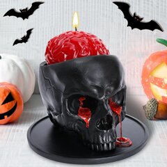 Halloween ambience sveķu galvaskausa asiņošana sveču galda istabas sveķu svečtura apdare, melna (svece nav iekļauta) cena un informācija | Svētku dekorācijas | 220.lv