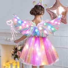 Bērnu Glow Unicorn kostīms Angel Wings Unicorn galvas saite Magic Stick baleta svārki Helovīna karnevāla Cosplay kostīms-krāsains cena un informācija | Svētku dekorācijas | 220.lv