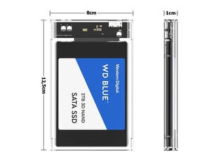 Корпус для SSD/HDD Perfee, 2.5'', USB 3.0 SATA цена и информация | Жёсткие диски | 220.lv