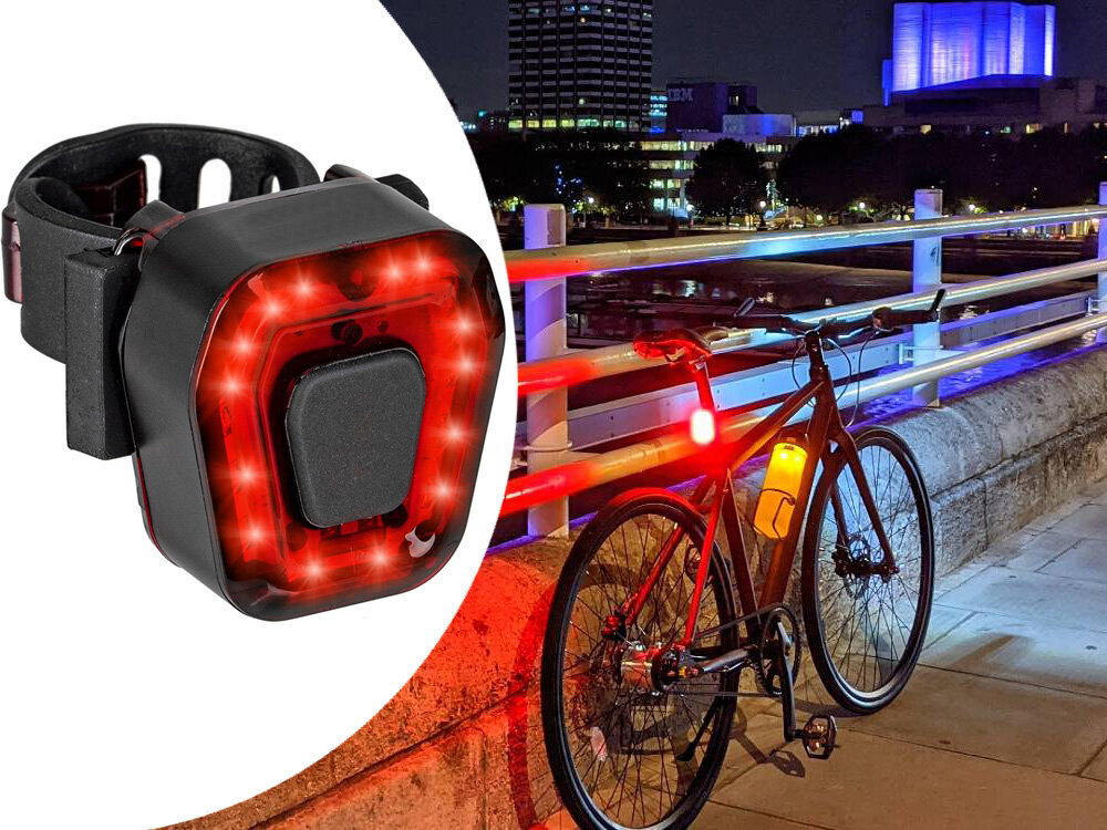 Aizmugurējais velosipēda lukturis Perfee, 14 LED, sarkans, USB, akumulators cena un informācija | Velo lukturi un atstarotāji | 220.lv