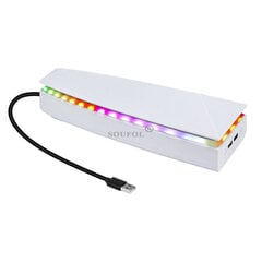 PS5 konsolei augšējā dzesēšanas ventilatora pamatne spēles dzesētāja statīva kronšteins ar RGB putekļu necaurlaidīgu atmosfēras krāsainu apgaismojumu LED цена и информация | Аксессуары для компьютерных игр | 220.lv