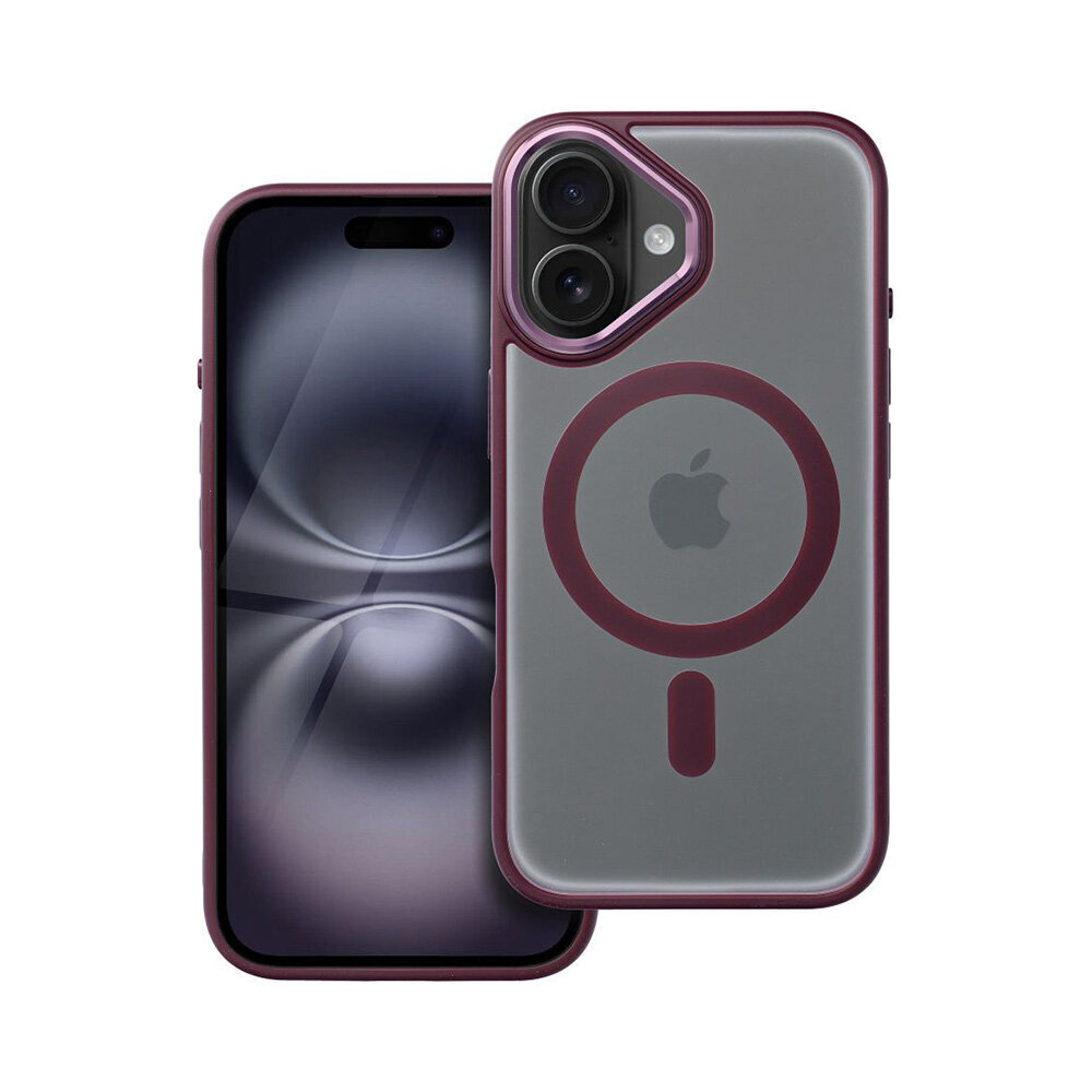 Matte Mag Cover ar MagSafe priekš iPhone 16 - Plum red цена и информация | Telefonu vāciņi, maciņi | 220.lv